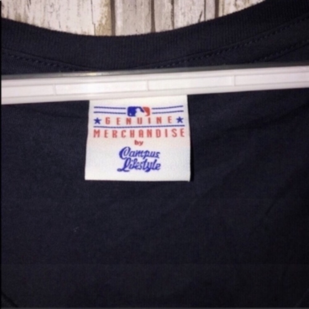 NY Yankees Postseason Script Tee Womens M Navy MLB Baseball Shirt - Picture 3 of 5